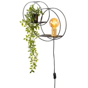 Lucide Stenska svetilka Circle, črna, 38 cm, E27 - Dnevna soba / jedilnica - črna, zlata mat - Kovina