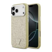 Maska Guess Glitter Triangle Logo MagSafe za iPhone 17 Pro Max/ 18 Pro Max zlatna