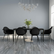 vidaXL Jedilni stoli 6 kosov črne barve PP