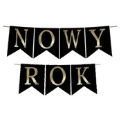 NOVOLETNI transparent črno-zlat 1 komplet