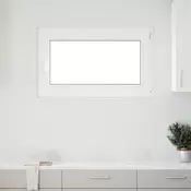 vidaXL Okno za klet RISOR Bela 100 x 50 cm PVC in steklo