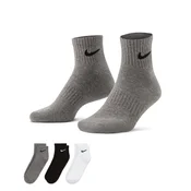 Nike Muške carape Everday Cush Ankle, SX7667-964, 3 para, Crne, sive i bele