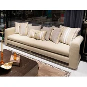Casa Padrino Luxury Sofa Cream/Brown/Gray/Gold - Living Room Sofa - Hotel Sofa - Living Room Furniture - Hotel Furniture - Luxury Furniture