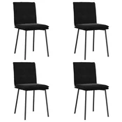 Vidaxl Jedilni stoli 4 kosi črn žamet
