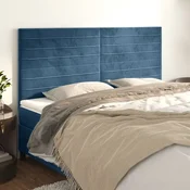 Uzglavlje tamnoplavo 200x5x118/128 cm baršunasto