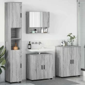 vidaXL Komplet pohištva za kopalnico 4 pcs Siva sonoma 61 x 35 x 64 cm