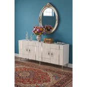 Hanah Home komoda Ilay 180, 180 cm, bela / travertin / srebrna