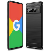 TPU gel ovitek Brushed Carbon za Google Pixel 7 Pro - črn
