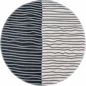 Crno-bijeli perivi okrugli tepih o 80 cm Yuvarlak – Vitaus