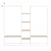 Songmics Oprta garderobna omara za oblačila 338x1636x1753 cm bež