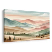 Slika pastelna pokrajina z gorami - 40x30