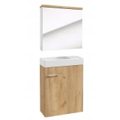 shumee Komplet kopalniške omarice z umivalnikom 50x70 + omarica z ogledalom 50x60, Verona craft hrast