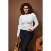 Trendyol Curve Ženska bluza Tbbaw26Af00121, Krem