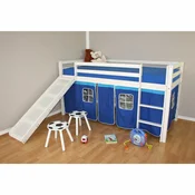 Homestyle4U Pograd za otroke, 208x110x97 cm, bela, modra