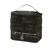 INF Prenosna 3-slojna torba za organiziranje ličil - Potovalna kozmetična torba Black, (5000130577)