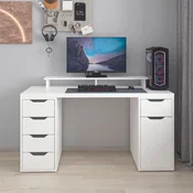Hanah Home radni sto Alen 150cm 5 Drawer Cabinet, 150 cm, beli