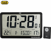 TREVI OM 3560 RC digitalni sat, zidni / stolni, + vanjski senzor, vrijeme, datum, temperatura, crni