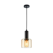 ITALUX PND-65342-1-BK+AMB - Luster na sajli SANTIA 1xE27/40W/230V