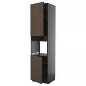 METOD Vis.elem.pecn.s 2vrata/policama, Crnosiva/Sinarp smeda, 60x60x240 cm