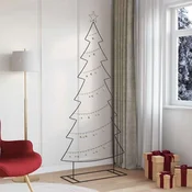 Vidaxl Kovinsko božično drevesce z stojalom Črna 210 cm Jeklo