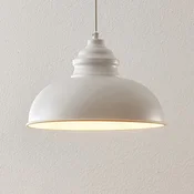 Obesek Lindby Cliona, bela, kovina, O 31 cm, E27 - Dnevna soba/jedilnica - Vintage - bela mat barva