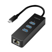 Logilink USB 3.2 Gen 1 Hub, 3-port, USB-C - Gigabit Ethernet