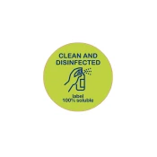 Okrogle Nalepke Čisto in Razkuženo (1000 kom) - Clean & Disinfected