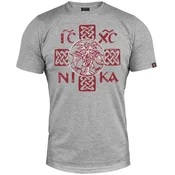 011Shop Muška majica kratkih rukava Icxc Nika Nemanjicki orao, Svetlosiva