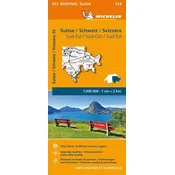 Suisse Sud-Est - Michelin Regional Map 553