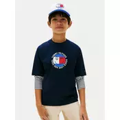 Tommy Hilfiger Majica Smiley Flag KB0KB10269 Mornarsko modra Regular Fit