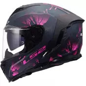 LS2 FF818 Storm III Burst kaciga za motocikle s punim licem, crno-roza