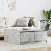 stol za kavu s ladicama beton sivi 100x100x40 cm