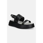 Armani Exchange za ženske. XDP054XV92100002 Sandale Micro-Saffian (41), Črna, 1 do 3 cm, Zaponka, Priložnostno