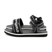 Karl Lagerfeld za dekleta. Z30374 Lahki črni sandali (33), Črna, Ravna stran, Velcro, Priložnostno, otroška moda