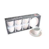 SIGMA Porcelan set za kafu 6/1, Belo-narandžasti