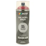 Industrijski akrilni lak sprej RAL HG 400ml Motip - RAL 3003 rubinasto rdeča