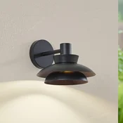 Lucande zunanja stenska svetilka Thais, črna, kovina, O 25 cm - Sodobni