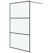 Vidaxl Pregrada za tuš črna 115x195 cm motno ESG steklo