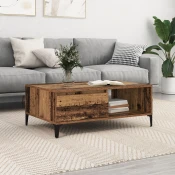vidaXL Klubska miza s polico Star les 90 x 60 x 35 cm Konstruiran les