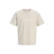 JACK & JONES Majica JORFREDERIKSBERG temno siva / bela