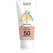 Naif Baby & Kids Mineral Sunscreen SPF 50 0 % Perfume otroška zaščitna krema 100 ml