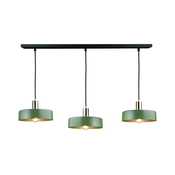 Luster na sajli HAKI 3xE27/60W/230V zelena/crna/sjajni hrom