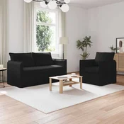 Vidaxl Kavč 2 pcs Črna 196 x 82 x 85 cm blago