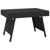 Vidaxl Zložljiva stranska mizica črna 60x40x38 cm poli ratan