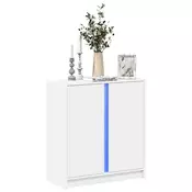 Vidaxl vidaXL LED omarica bela 77x34x85 cm material na osnovi lesa