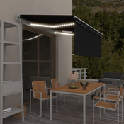 Automatska tenda s roletom i senzorom LED 3 x 2,5 m antracit