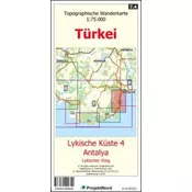 Lykische Küste 4 - Antalya - Lykischer Weg - Topographische Wanderkarte 1:75.000 Türkei (Blatt 7.4)