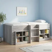 Kreveta za visoko spavanje djece 2 pcs Siva Sonoma 90 x 200 cm