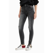 DESIGUAL Jeans hlače Florecilla - Črna - 40
