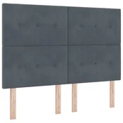 Vidaxl Vzglavje Temno siva 160 cm Žamet